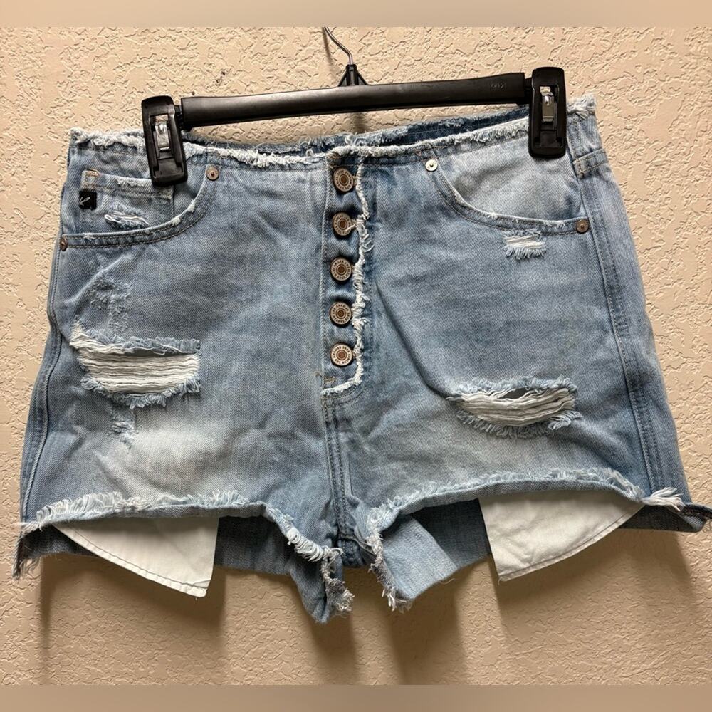 Kancan Distressed Denim Women Shorts Sz M